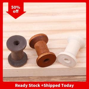 🔥🔥🔥pheebss 10ชิ้นแกนม้วนทำจากไม้แนววินเทจสำหรับริบบิ้นสำหรับงานตัดเย็บเครื่องมืองานฝีมือทำจากไม้เส้นใหญ่อุปกรณ์เย็บปักถักร้อย