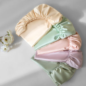 High End Lyocell Fiber Silky Fitted Sheet Queen Solid Color Ice Silk Mattress Cover Single Double Size Elastic Band Bed Sheets2026