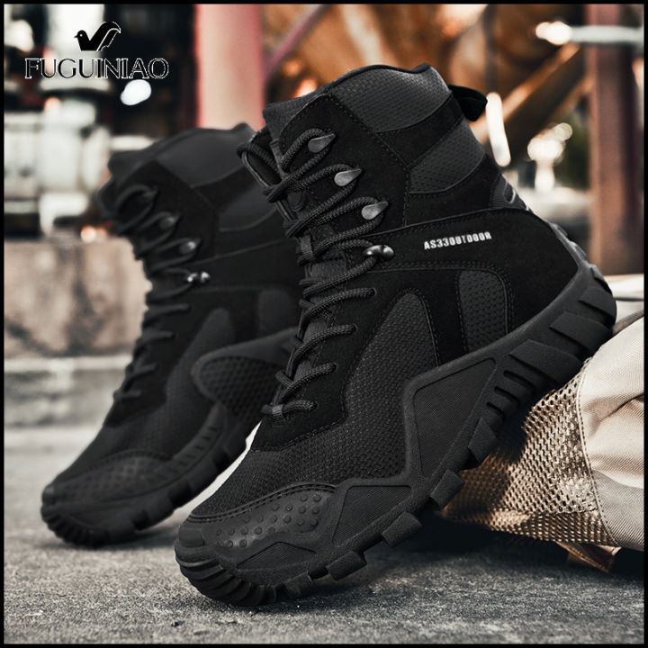 Fuguiniao Men's Waterproof Military Tactical Boots Camouflage Slippers ...