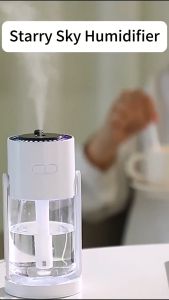 (COD) Shaking Head Humidifier Romantic Star Galaxy Projector Large Area Humidifier Night Light Star Projector Quiet Air Car Humidifier for Bedroom