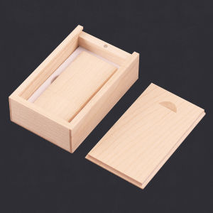 1 pcs Free Customer LOGO Wooden USB Flash Drive + Box Pen Drive U Disk Memory Thumb Sticks 8GB16GB32GB64GB Gift