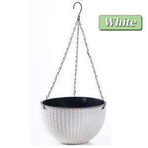 Hanging Hanging Plastic Flower Pot European Style Honeycomb Pattern Imitation Rattan Flower Pot Hanging Indoor Hanging Basket2026