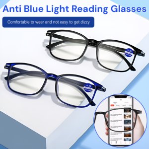 Titanium Alloy Blue Light Blocking Reading Glasses Ultralight Retro Square Full Frame Anti Radiation Filter Eyeglasses