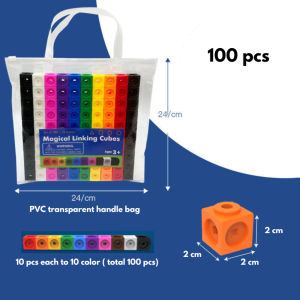 MALOTOYS - Linking Cubes Link Cube Math Thinking Set 100pcs Kit Plaking Learning Set Mainan Mathlink Number Edukasi Anak Belajar Matematika Mainan Matematik Blocks Malo Toys