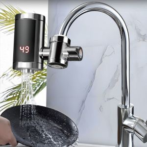 DFVDS 3000W Fast Heating Instant Water Heater Temperature Display Digital Display Tankless Heaters Instant Heating Portable Electric Electric Hot Water Tap Kitchen