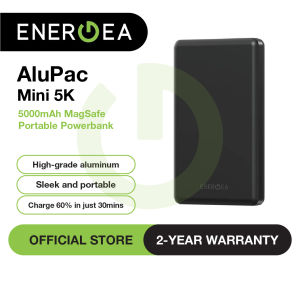 Energea AluPac 5K 5000MaH Ultra Light Aluminum MagSafe Compatible Power Bank