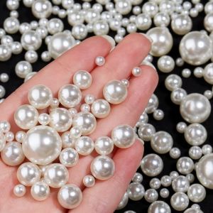 INNEED 20-300Pcs High Gloss Imitation Pearls Round Shape With Hole Loose Pearl Beads White 3-14mm Craft Pearl Beads DIY Jewelry Making