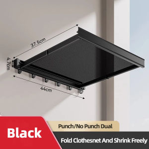 ราวแขวนเสื้อผ้าและหมวกแบบพับได้พร้อมตะขอ – โซลูชั่นประหยัดพื้นที่สำหรับห้องน้ำและระเบียง