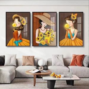 พร้อมส่ง ภาพวาดตกแต่งบ้าน ภาพวาดฝาผนัง，การตกแต่งผนังหอพัก ภาพวาดสไตล์โมเดิร์นสำหรับตกแต่งห้อง ภาพวาดฝาผนัง 30*40cm