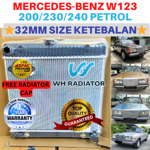 MERCEDES BENZ W123 200/230/240 PETROL 32mm(3 Layer) TOP QUALITY AUTO/MANUAL Radiator Tangki Air
