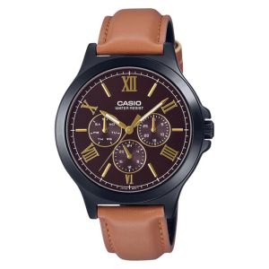 CASIO ORIGINAL - CASIO MTP-V300BL-5A - MEN CT - Kulit - Coklat - Jam dunia JD18ST # Jam Tangan Pria Jam Pria Jam Tangan Anti Air + CASIO MTP-V300BL-5A MTP V300BL 5A MTP-V300BL V300BL MTPV300 MTP-V300 MTPV300BL MTP-300 $ S003