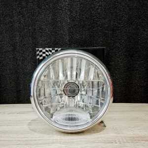 Lampu depan Reflector Vixion Old chrome hitam Bulat