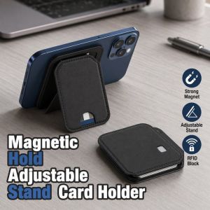 Magsafe Wallet Case Magnetic Card Holder Rfid Protection Kickstand Slim Leather For Iphone 12 13 14 15 16