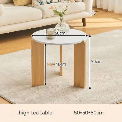 Magic Home Coffee Table For Living Room Sofa Side Table Solid Wood Round White Corner Table Set