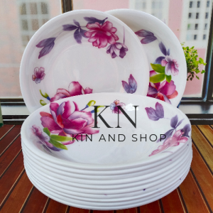 6 PCS PIRING MAKAN MELAMIN TEBAL PIRING LONTONG CEKUNG BESAR 23 CM MELAMIIN TEBAL