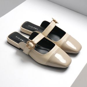 Sandal Wanita Mules Flat Slip On Empuk Casual Terbaru Vionny Vicari - V1BA39
