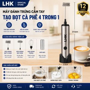 Máy Đánh Trứng Tạo Bọt Cafe Cầm Tay 4 in 1 3 Tốc Độ Điều Chỉnh Linh Hoạt - Phân Phối Chính Hãng.