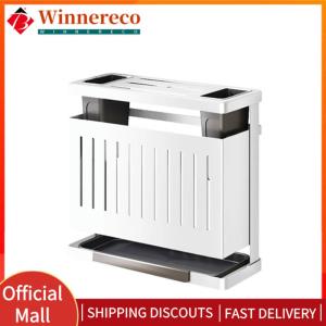 【winnereco】Carbon Steel Holder Wall-mounted Kitchen Stand Space Saving Countertop Storage with Slots for Kitchen