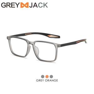 Grey Jack Frame Kacamata Antiradiasi Blueray Photocromic TR90 Bisa Minus Model Kotak Sport Lentur Fashion Pria dan Wanita 95099