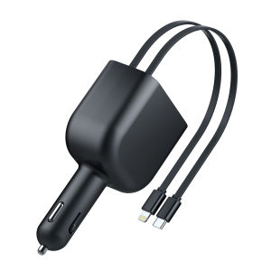 Car Charger Quick Charging PD3.0 Fast USB Type C Scalable Car Phone Charge สําหรับ iPh 14 13 12 Samsung A54 HUAWEI Mate40 HUAWEI P60 Pro iPa Pro MacBook Air แล็ปท็อป Tabet