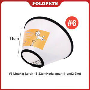 FOLOPETS Corong Pelindung Leher Kucing Anjing Elizabeth Collar Penutup Kepala Anti Gigit Jilat Pet Neck Cone Corong Leher Kucing Anjing Kitten Anabul Puppy Bahan Ringan