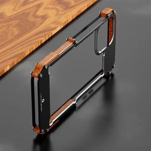 Metal Bumper Case For iPhone 16 15 14 Plus 13 12 Pro Max Aluminum Wood Frame Cover Non-Slip Dropproof Frame Rugged Shell