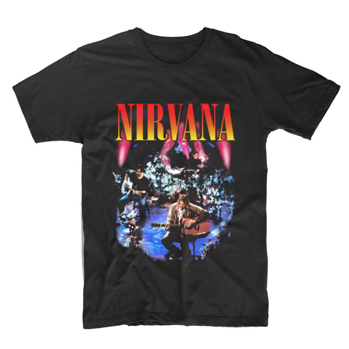 kaos band oversize nirvana unplugged in newyork kurt cobain grunge