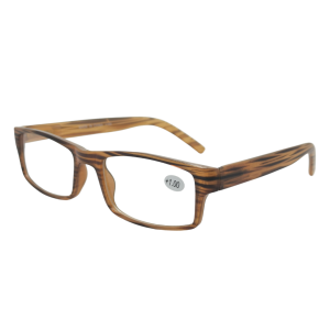 Kacamata Baca Pria / Wanita Dengan Model Kotak Lensa Plus Free Gift - HJ564P Loreng CoklatHitam