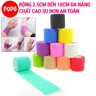 Băng keo thể thao cao su non POPO quấn cuốn tay chân chống chấn thương hỗ trợ thi đấu và tập luyện