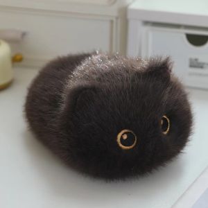 Cartoon Cat Plush Toys Fluffy Stuffed Animals Black Cat Plush Birthyday Xmas Gift Round Kitten Dolls Baby Gifts