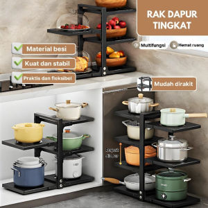 ✨Barang Ready✨ Toko Halo Wastafel Dapur Di Bawah Rak Rak Pot Kabinet Atas Rak Panci Multi Fungsi Rak Panci