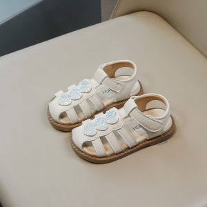 Kid Shoes Children Sandals Bling Heart-shape Summer Girl Princess Shoe Flat Heel Sandals Children Girls Performance Shoes I03022