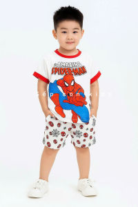 [9-17kg] BỘ TAY NGẮN THUN LẠNH MINKY MOM CHO BÉ IN siêu nhânđôremoncappy barra Labubuu