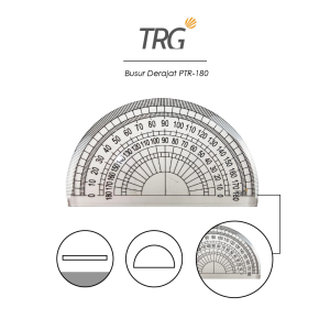 TRG Penggaris Busur 180 Derajat Plastik PRT-180- Plastic Protractor Half Circle 10 cm TRG