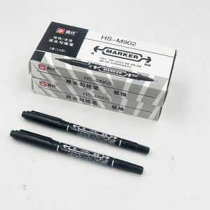 10pcs Marker Pen Double-head Water-based Marker Pens Hook Line Marker Pen Black/Red