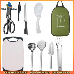 8 Pcs Camping Cookware Utensils Travel Set Stainless Steel Camping Cooking Utensils Set Camping Utensil Set Camping Accessories