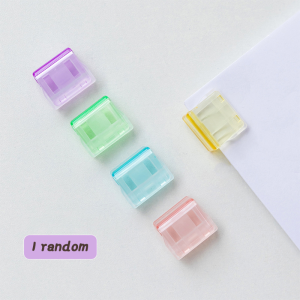 【Free Shipping】Candy Color Push Clip Book Clip Storage Clip School Supplies Mini Transparent Durable Office School Stationery