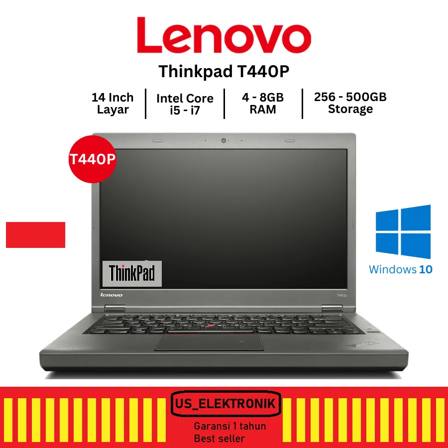 VGA NVIDIA LAPTOP LENOVO THINKPAD T440P INTEL CORE I7 GEN RAM 8GB/256SSD  WINDOWS 10 BERGARANSI
