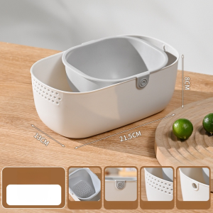 giỏ đựng đồ hai lớp dày hộp đựng đồ trong suốt cấp thực phẩm có quai đeo tai ở cả hai đầu cầm tay