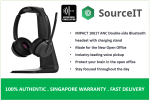 EPOS Impact 1061T Microsoft Teams ANC Stereo Wireless Bluetooth Headset With Stand P/N: 1001171 - Local Warranty