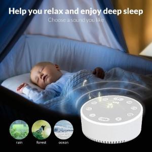White Noise Machine Featuring LED Night Light And Timer Function For Improved Sleep Quality Stress Relief Device