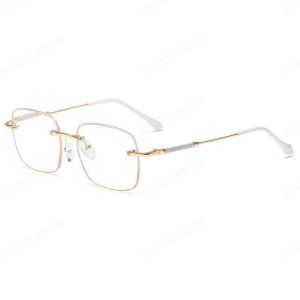 Sunrichh แว่นสายตายาวไร้กรอบ แต่งกลิตเตอร์ กันแสงสีฟ้า ความคมชัดสูง แว่นตาป้องกันแสงสีฟ้า