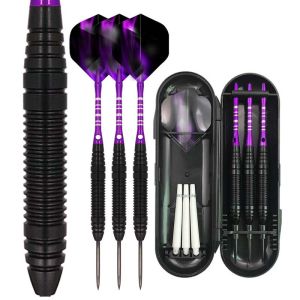 3Pcs Steel Tip Dart Pin Brass Barrel Aluminum Darts Shaft with Plastic Dart Case Dart Set 23g