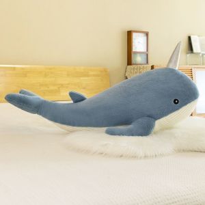 RGFV STORE Mềm Phim hoạt hình Ngủ Gối Trang trí Biển Động Vật Huggable Đồ Chơi trẻ em Cá voi Gối Đệm Thú nhồi bông Búp Bê Cá voi Cá Mập Đồ Chơi Nhồi Bông Khổng lồ Cá Voi Đồ Chơi Sang Trọng