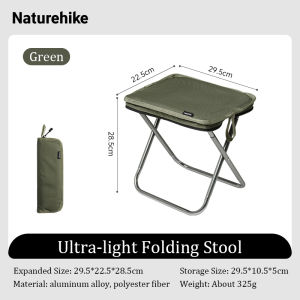 NatureHike Aluminium Alloy Foldable Stool Chair Camping Chair Foldable Chair Portable Chair Folding Chair Beach Chair Fishing BBQ Garden Stool Ultralight Office Home Seat Camping Equipment Outdoor Furniture NH17Z012-L