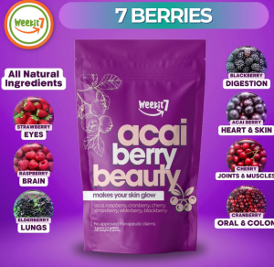 Weekit7 Acai Berry Powder Organic Healthy Beauty Juice