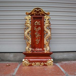 Long vị trang trí gian thờ cửu huyền thất tổ gỗ hương cao 48cm