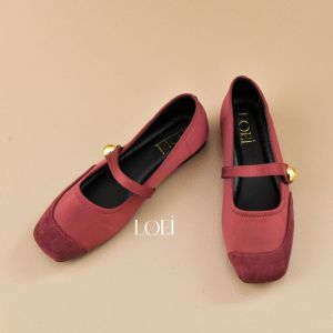 LOEI Stevy Sepatu Tali Wanita Kerja Murah Flatshoes Fashion Mules Kekinian 0106