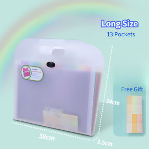 Long Expanding File Folder 13 Pockets File Classification Organ Bag Paper Document Organizer