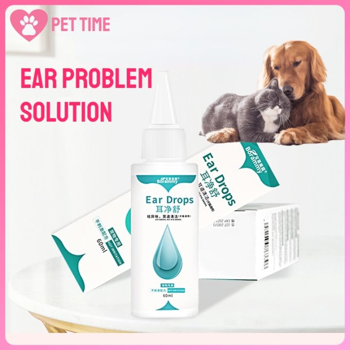 60ml Cat Dog Mites Odor Removal Ear Drops Infection Solution Treatment ...